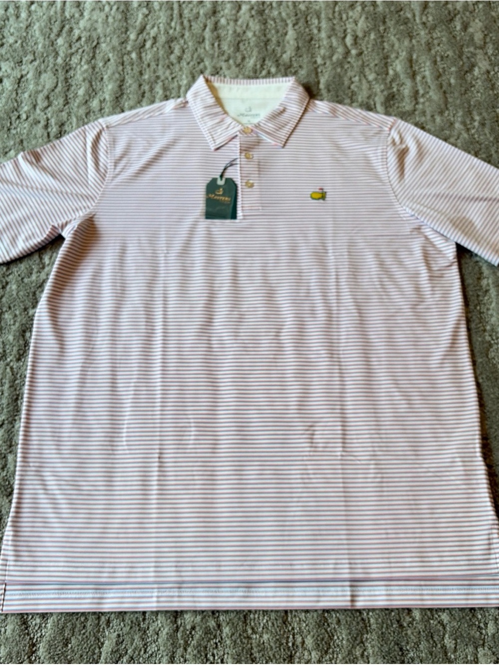 The Masters Tech XL Striped Performance Golf Polo Brand New w/ Tags Official